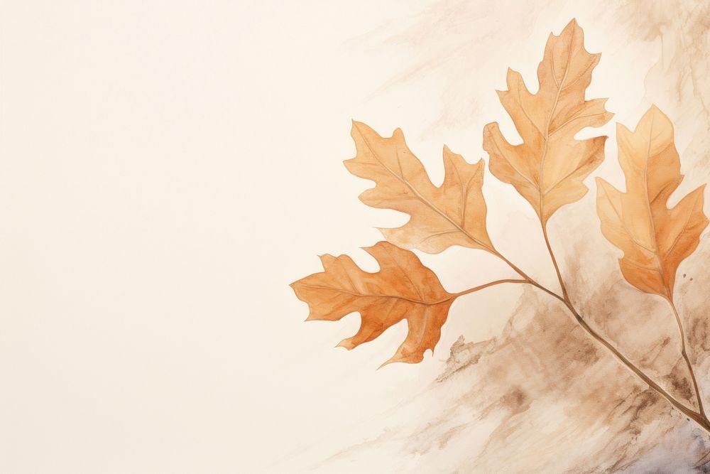 Russet Oak Leaf watercolor minimal background leaf backgrounds autumn.