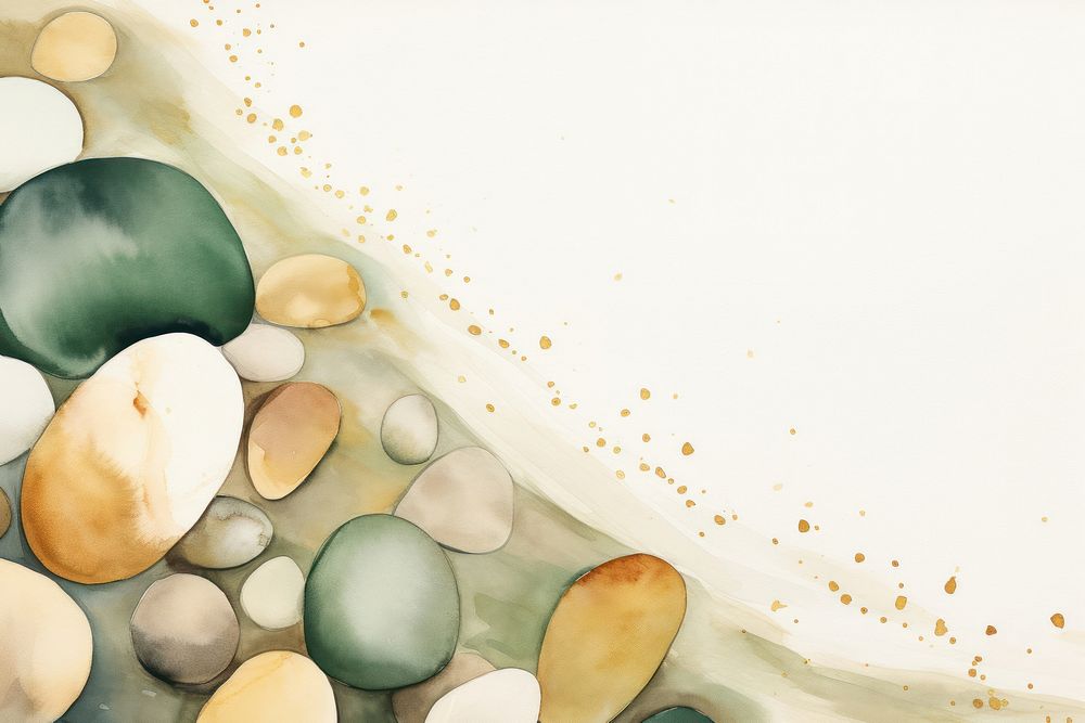 Beach stones watercolor minimal background painting backgrounds pill.