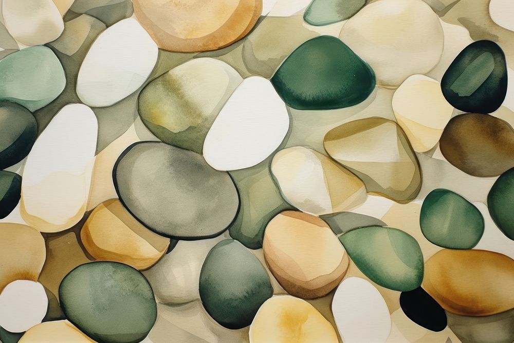Beach stones watercolor minimal background backgrounds pebble art.