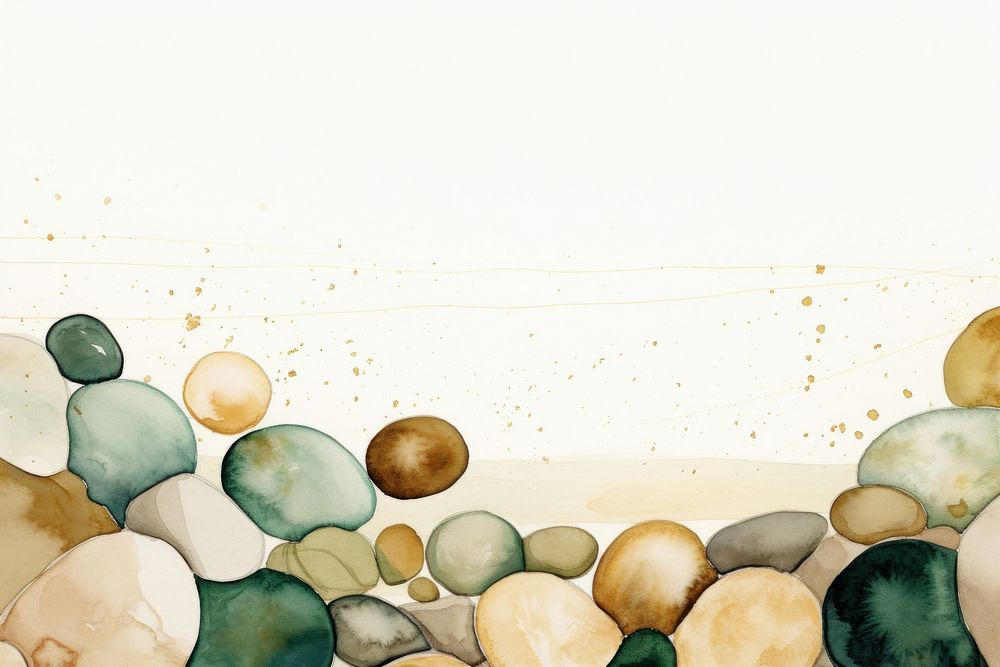Beach stones watercolor minimal background backgrounds painting pebble.