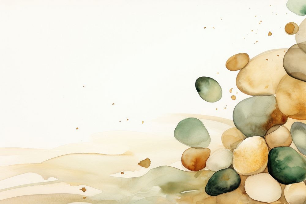 Beach stones watercolor minimal background backgrounds painting abstract.