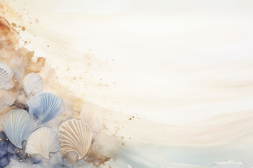 Seashells watercolor minimal background seashell backgrounds blue.