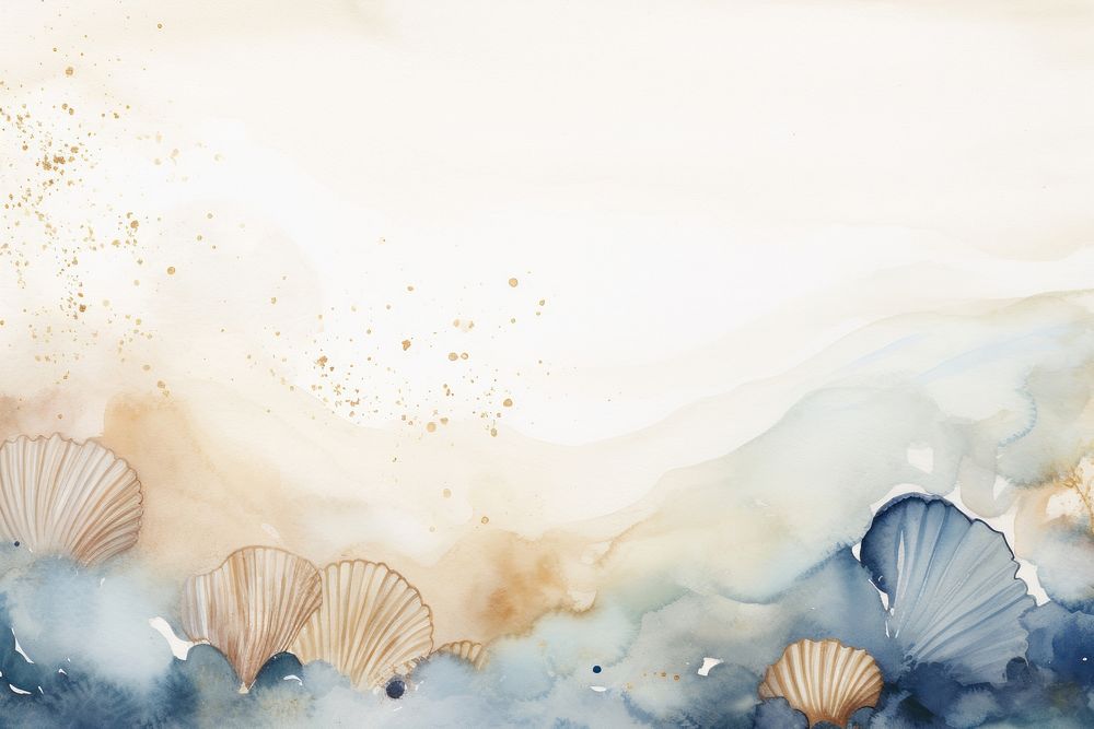 Seashells watercolor minimal background backgrounds seashell painting.