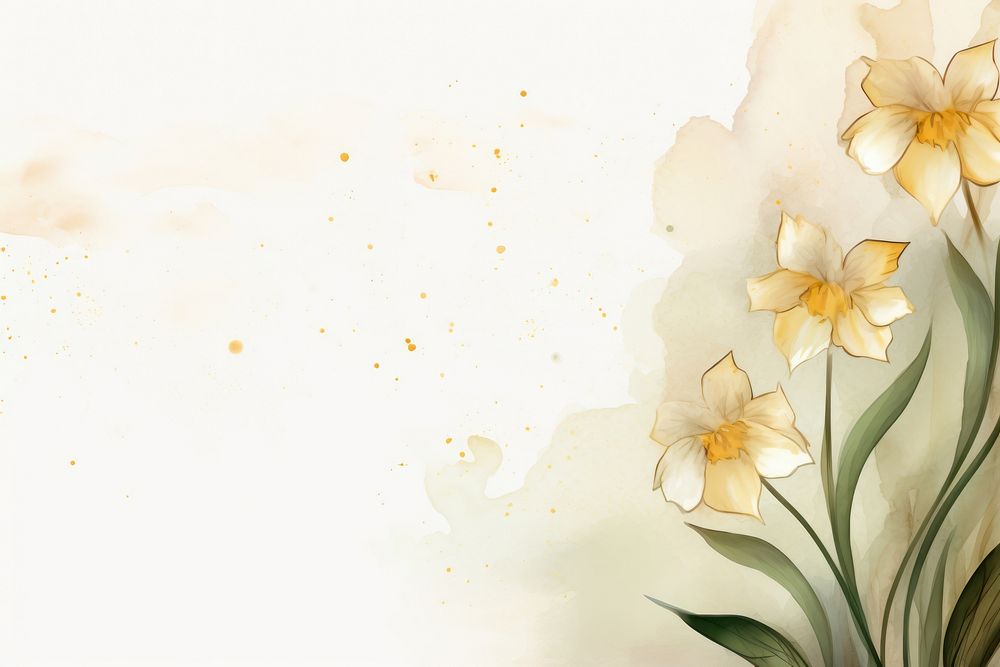 Daffodil watercolor minimal background backgrounds outdoors daffodil.