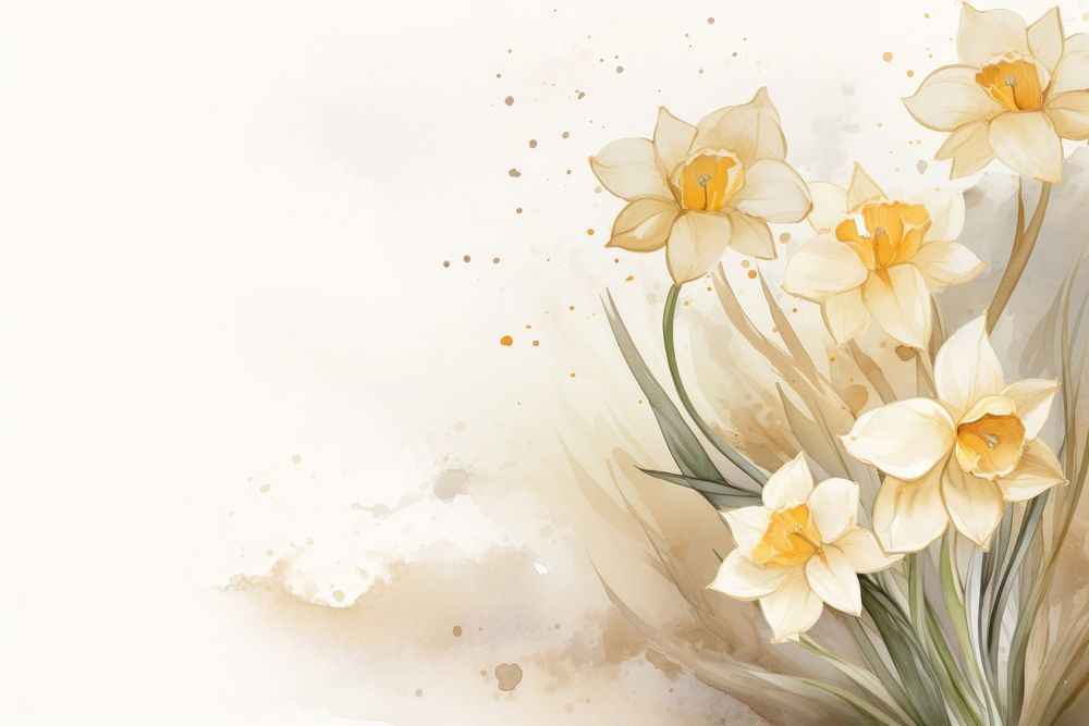 Daffodil watercolor minimal background daffodil backgrounds flower.