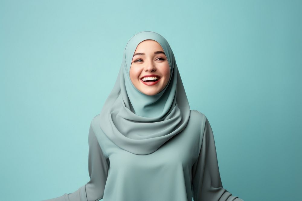Hijab laughing adult smile.