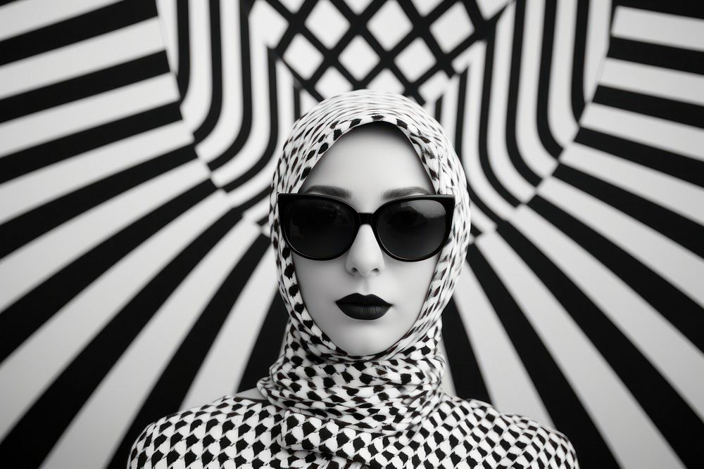 Hijab sunglasses portrait fashion.