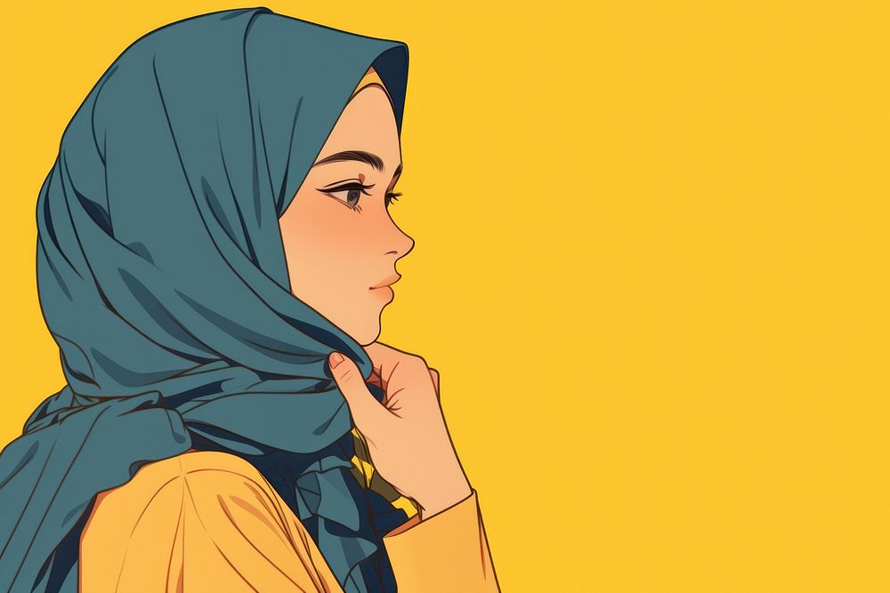 Hijab adult hijab illustrated.
