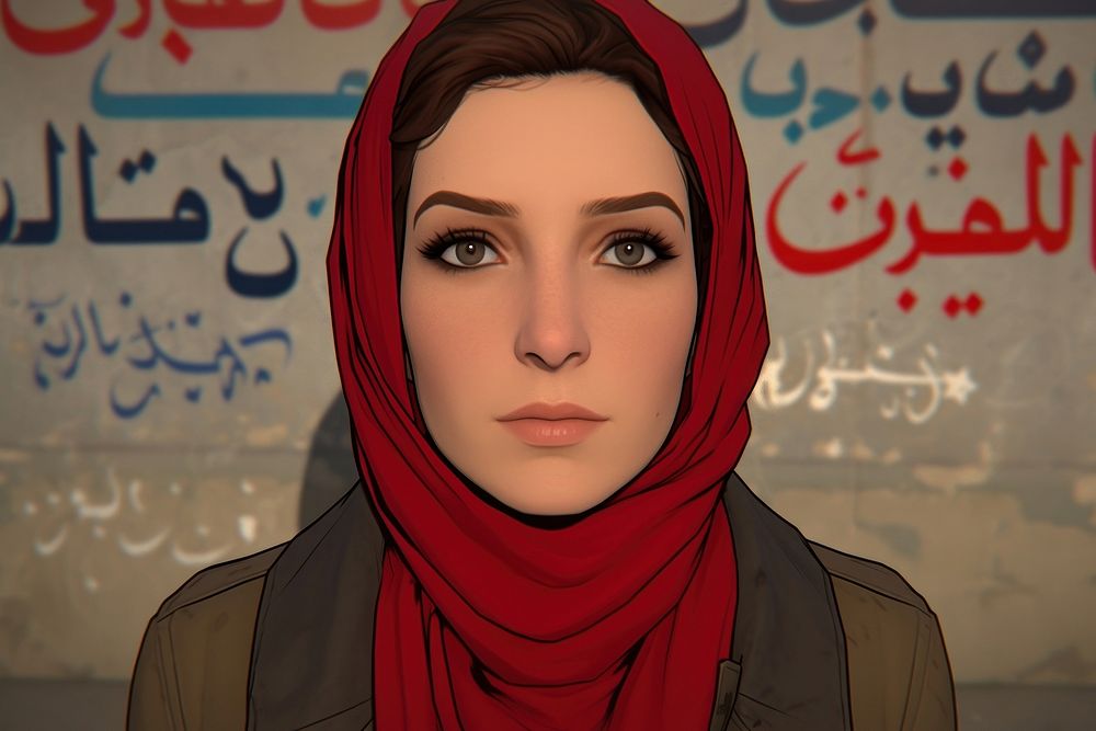 Hijab portrait adult scarf.