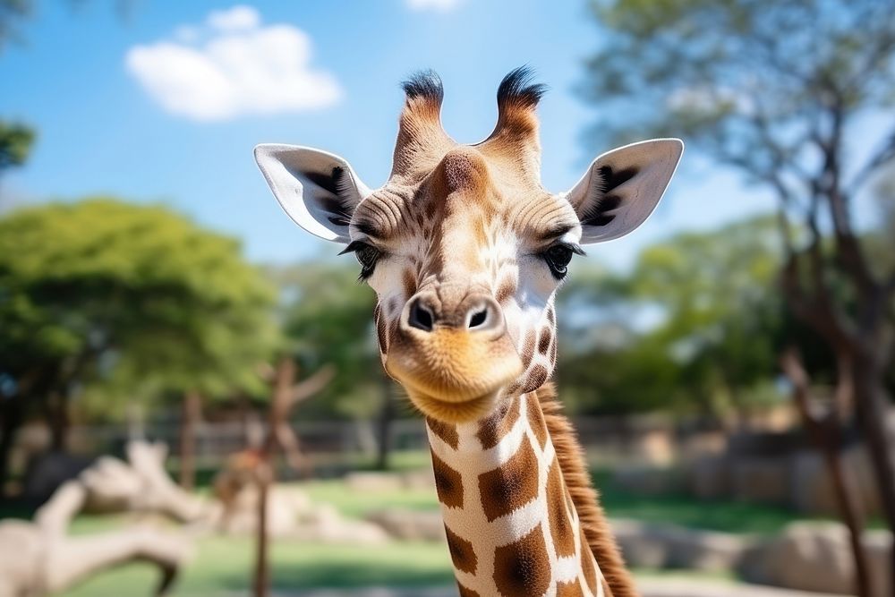 Giraffe giraffe zoo wildlife.