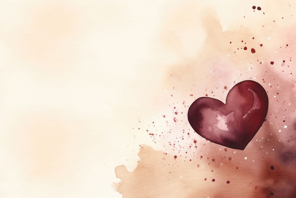 Chocolate heart watercolor minimal background backgrounds copy space abstract.