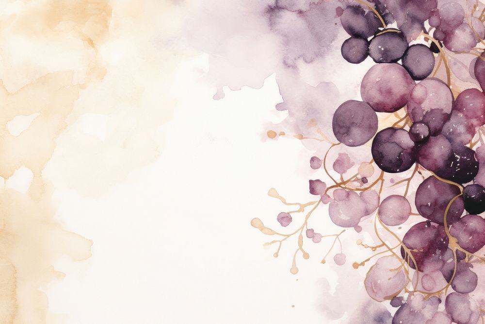 Frozen berries watercolor minimal background backgrounds purple grapes.