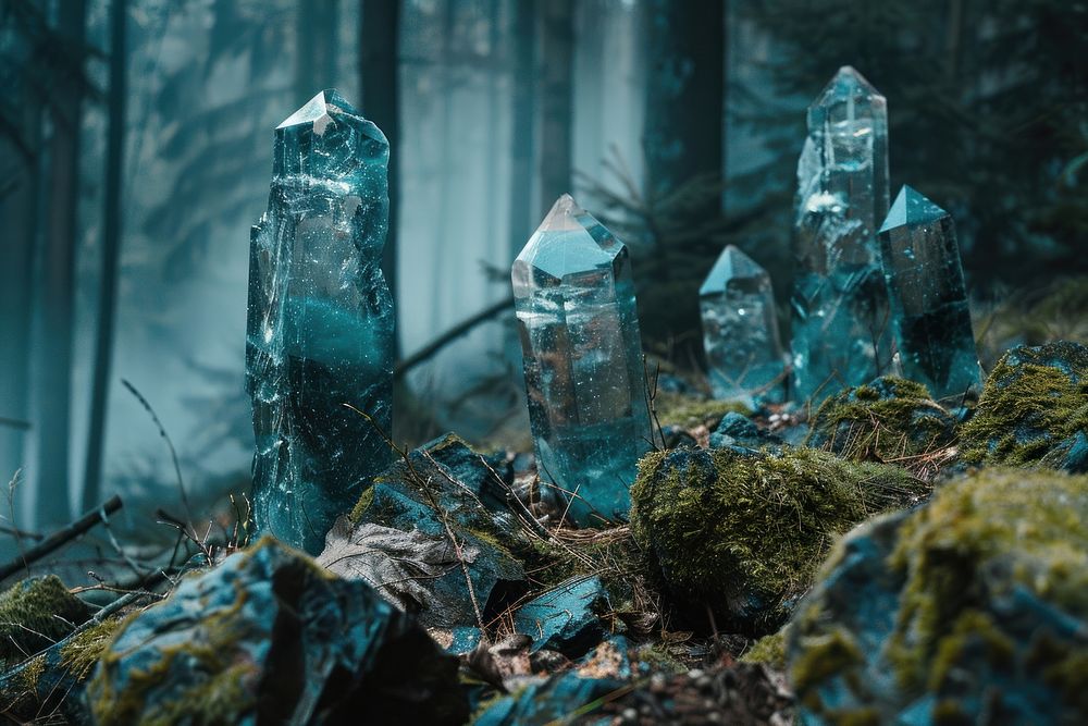 Quartz gemstones outdoors crystal mineral.