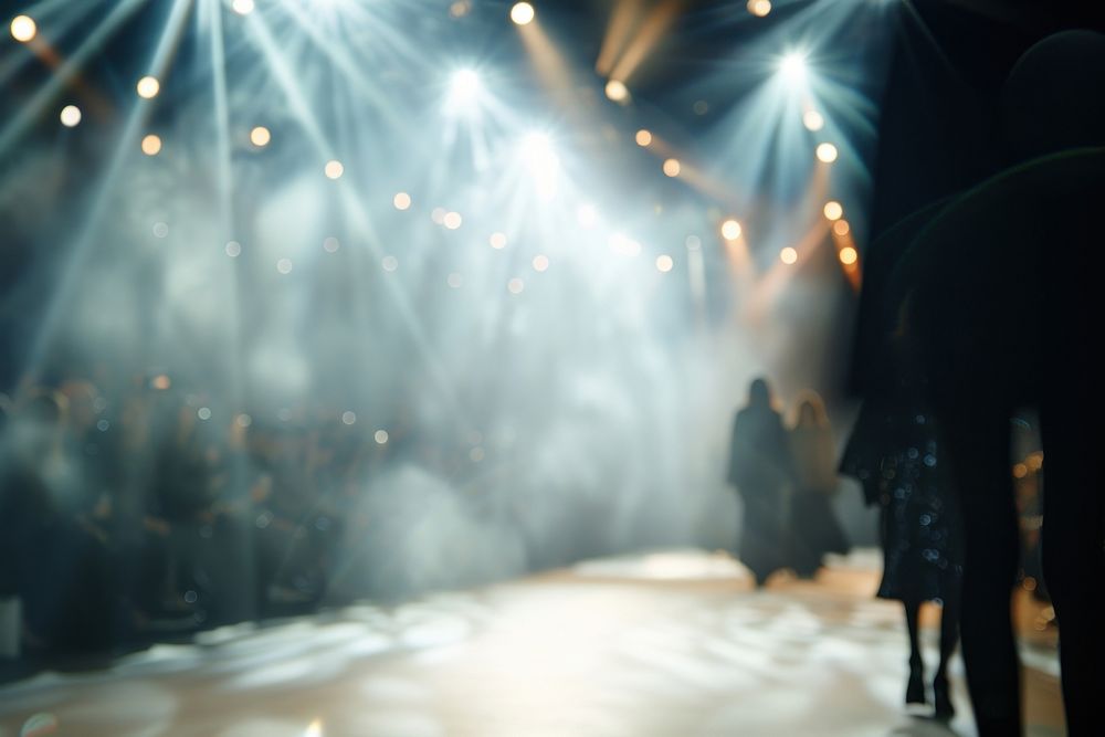 Fashion runway spotlight adult stage.