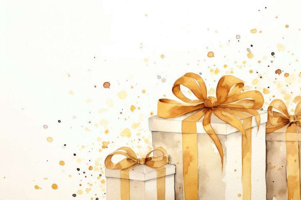 Gifts watercolor background backgrounds gold celebration.