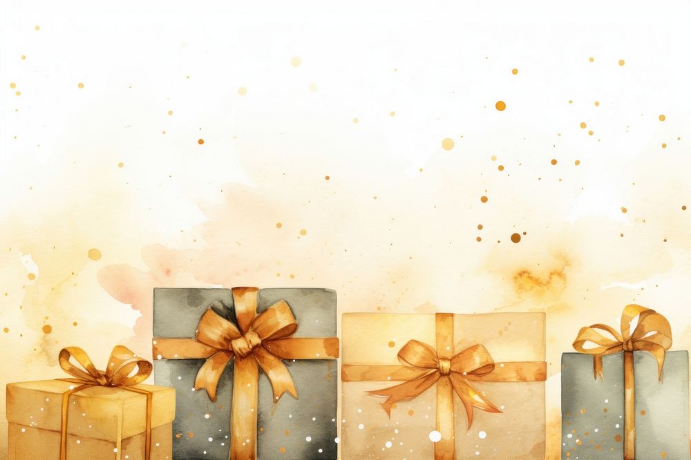 Gifts watercolor background backgrounds gold celebration.