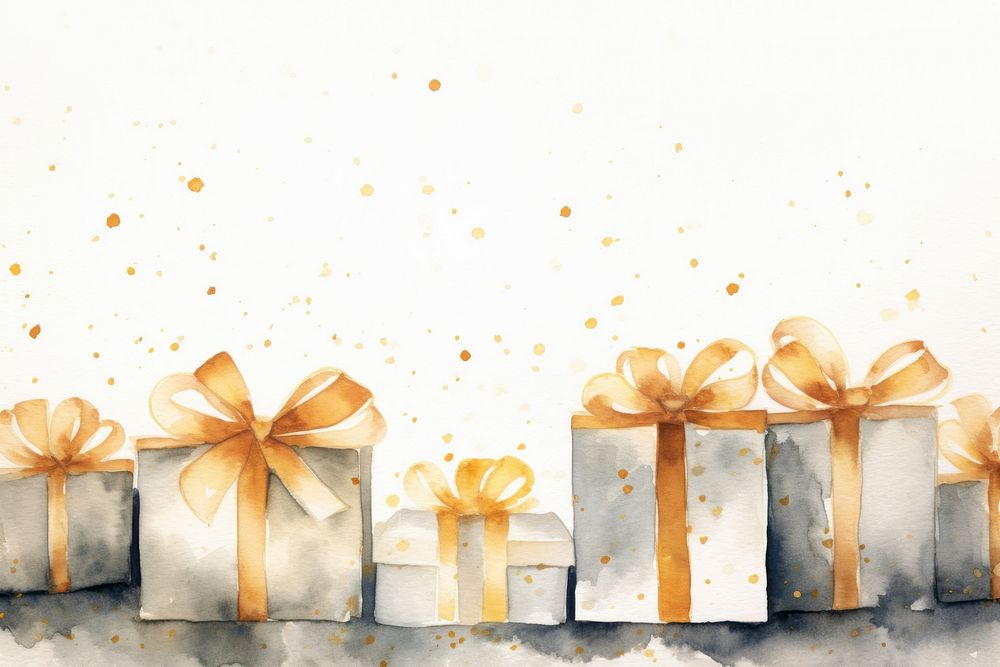 Gifts watercolor background backgrounds celebration decoration.