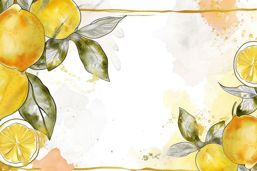 Lemon border frame backgrounds grapefruit plant.