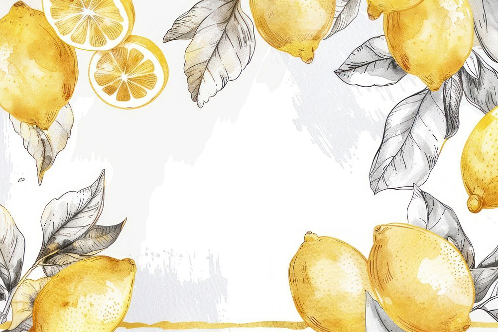 Lemon border frame backgrounds fruit plant.