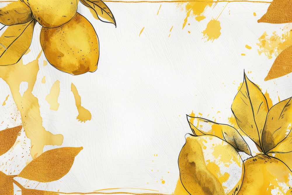 Lemon border frame backgrounds painting drawing.