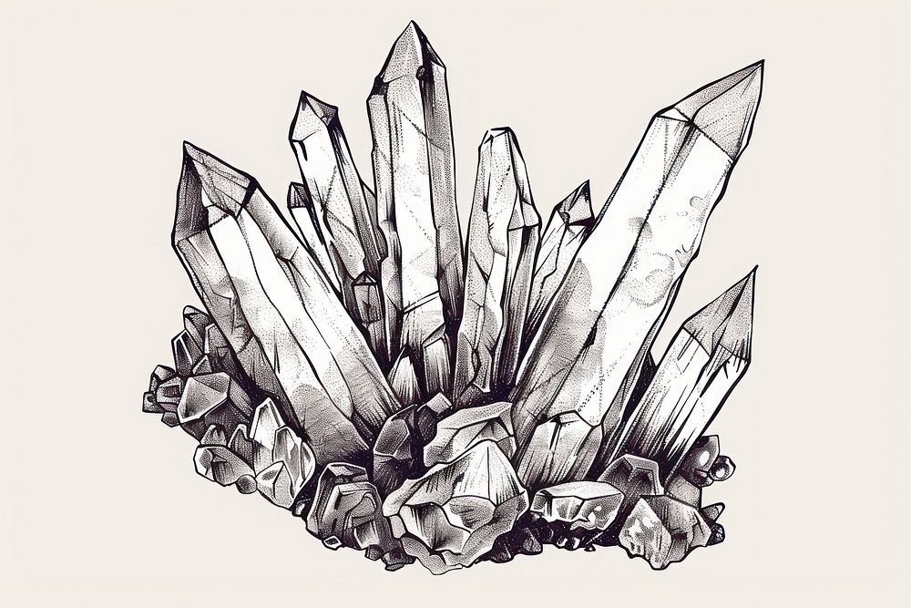 Gemstone sketch drawing quartz.
