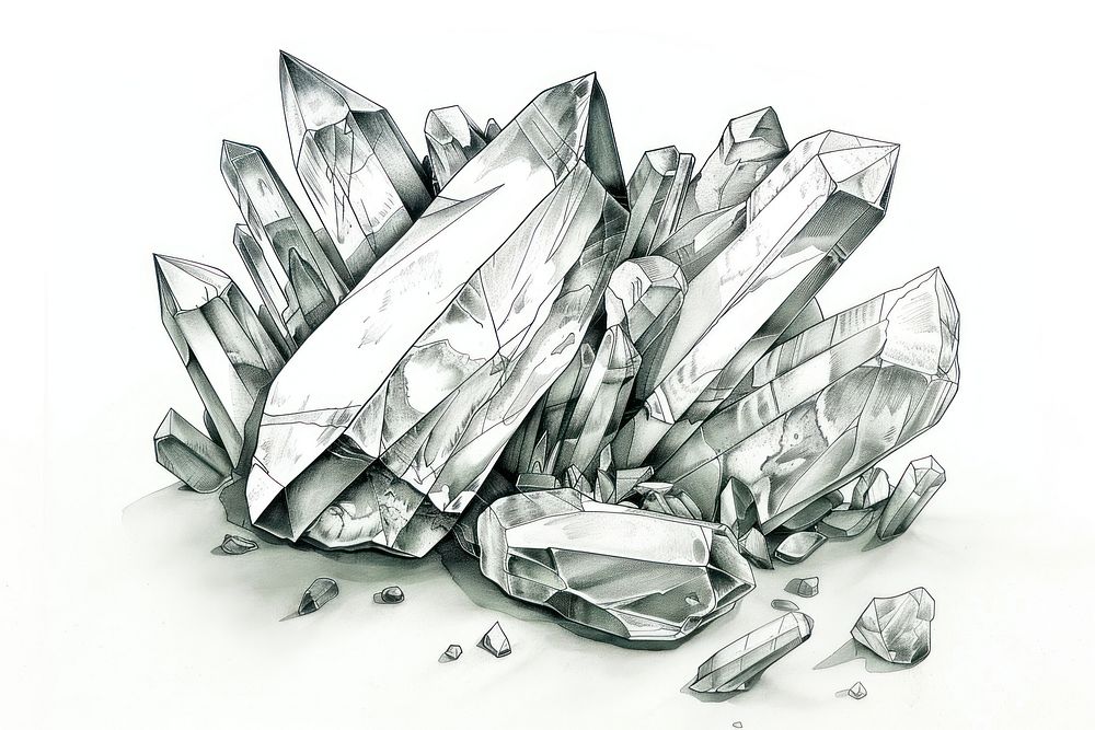 Gemstone sketch mineral crystal.