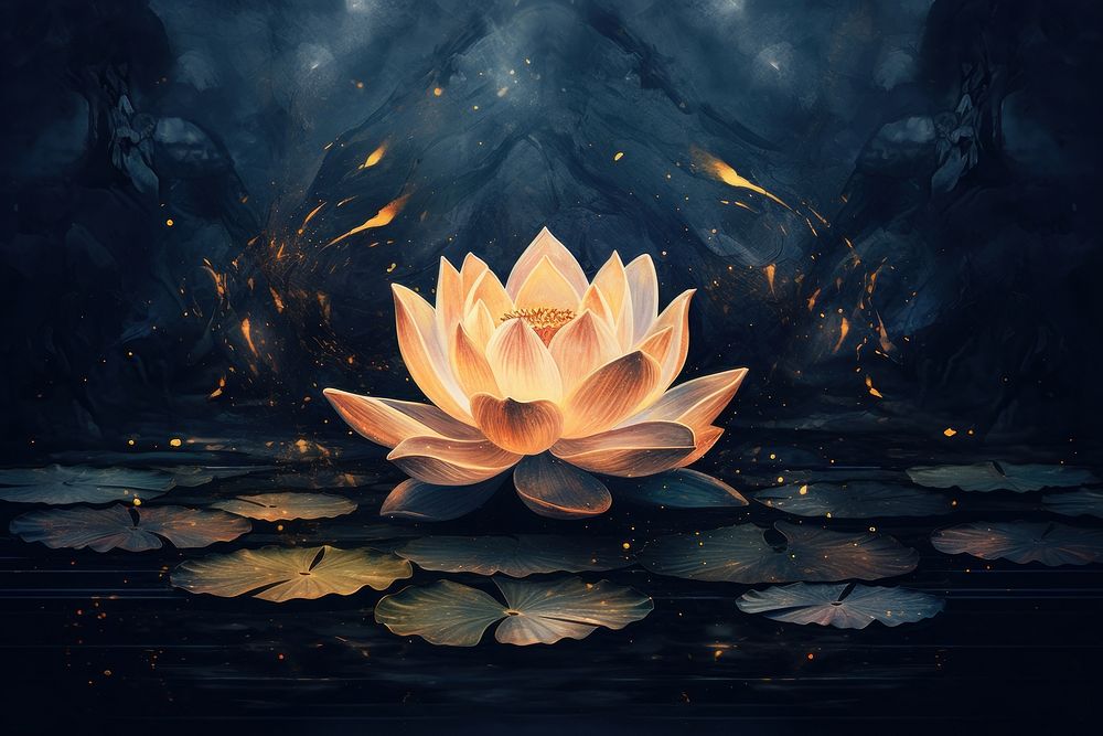 Lotus watercolor background outdoors nature flower.