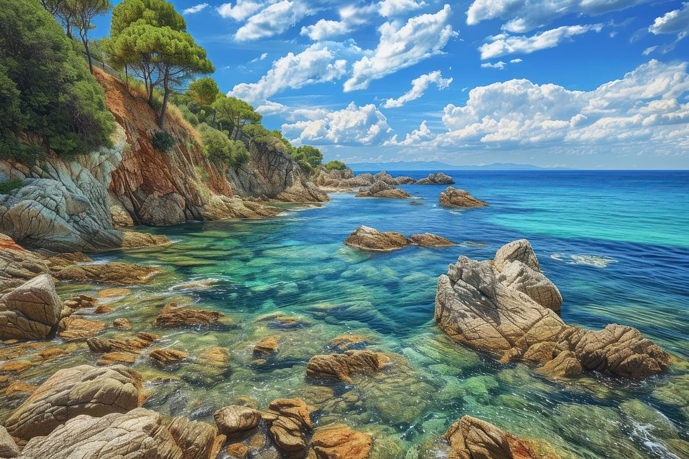 Mediterranean landscape coast outdoors nature.