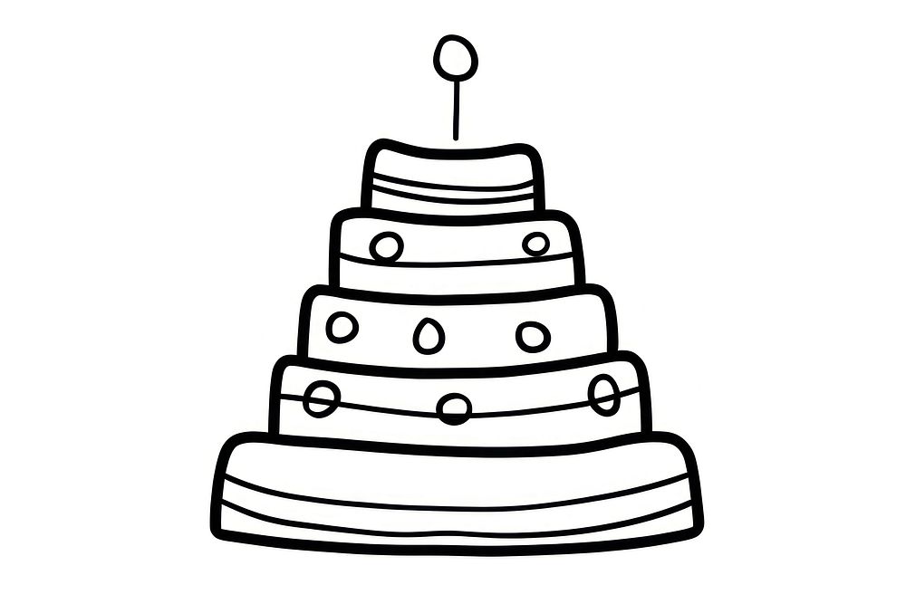 Minimal illustration of a wedding cake drawing dessert sketch.