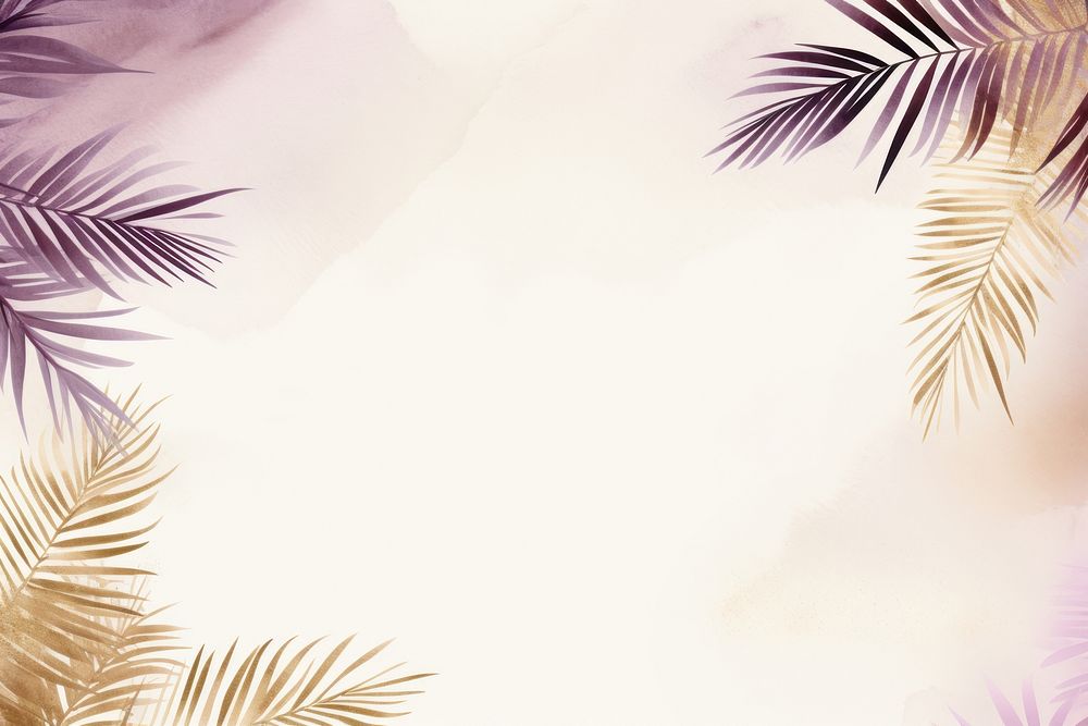 Palm leaves watercolor minimal background backgrounds nature violet.
