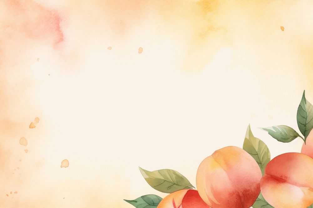 Peach fruit watercolor minimal background backgrounds outdoors plant.