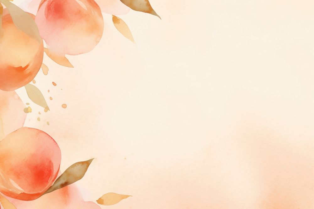 Peach fruit watercolor minimal background backgrounds painting plant.