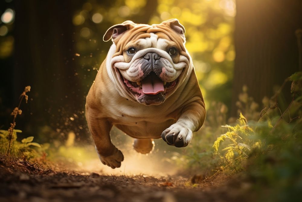 Bulldog wildlife running animal.