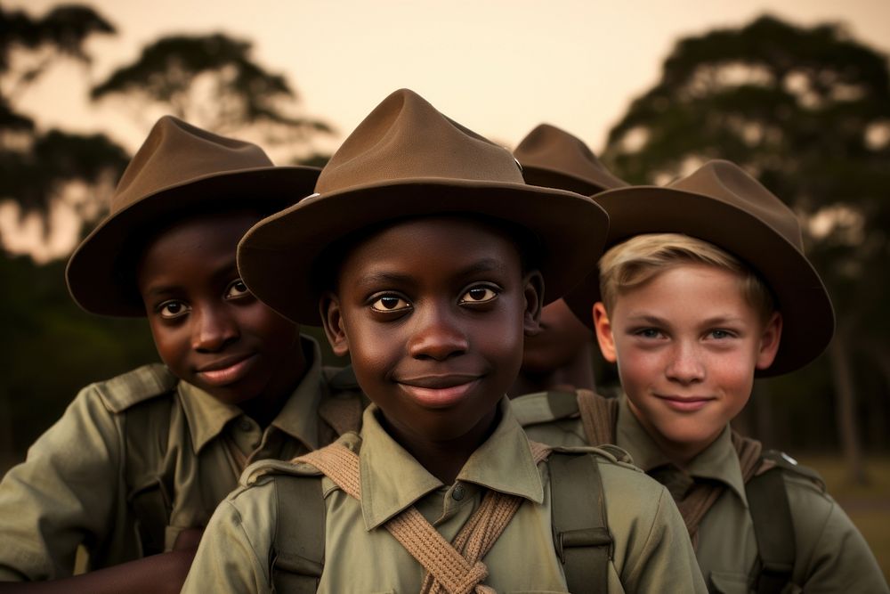 Boy scouts military portrait adult.