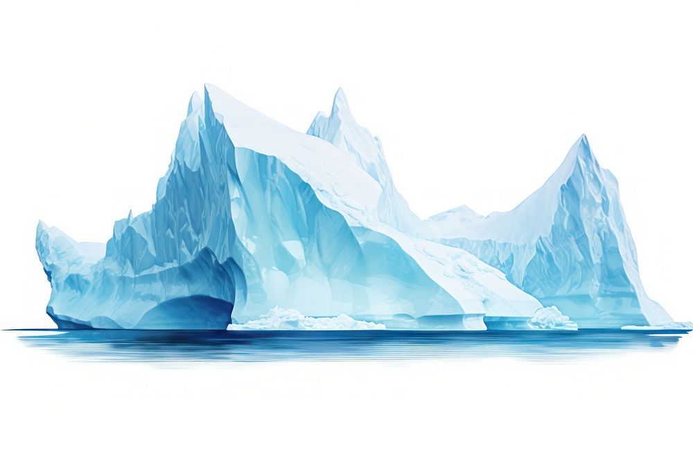 Iceburg iceberg nature white background.