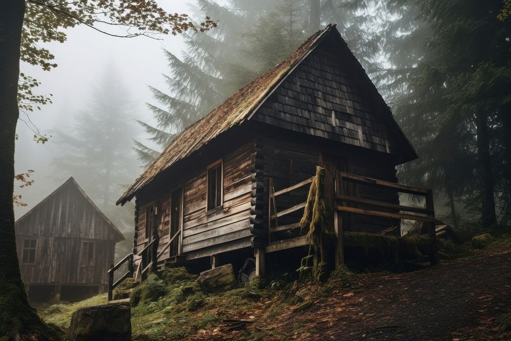 Wood cabin architecture building house tranquility.