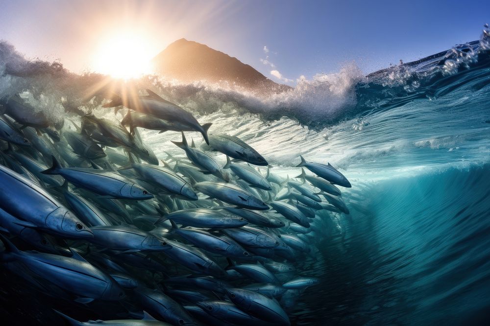 School of mackerels sea outdoors nature.