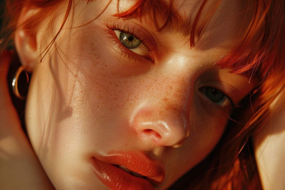 Fashion model photography portrait freckle.