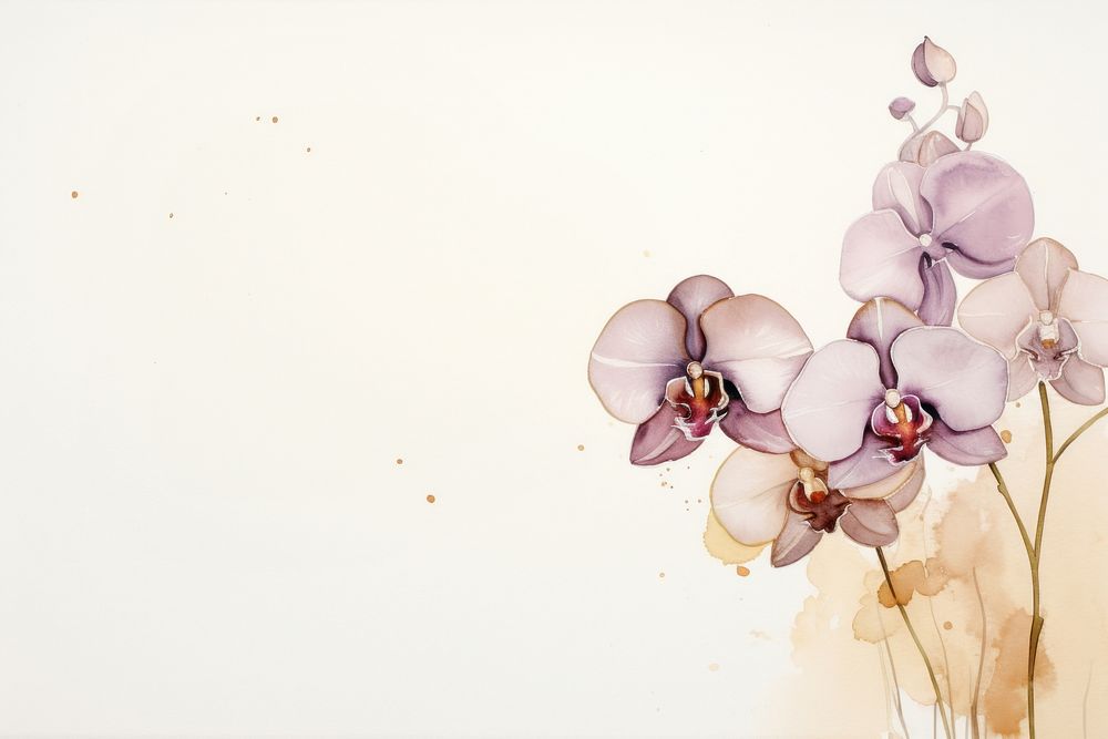Phalaenopsis Orchid watercolor minimal background orchid flower purple.