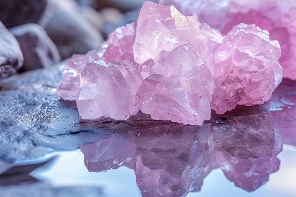 Rose quartz crystal gemstone mineral.