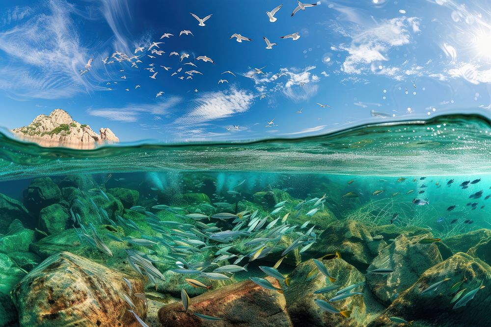 Mediterranean sea underwater fish outdoors.