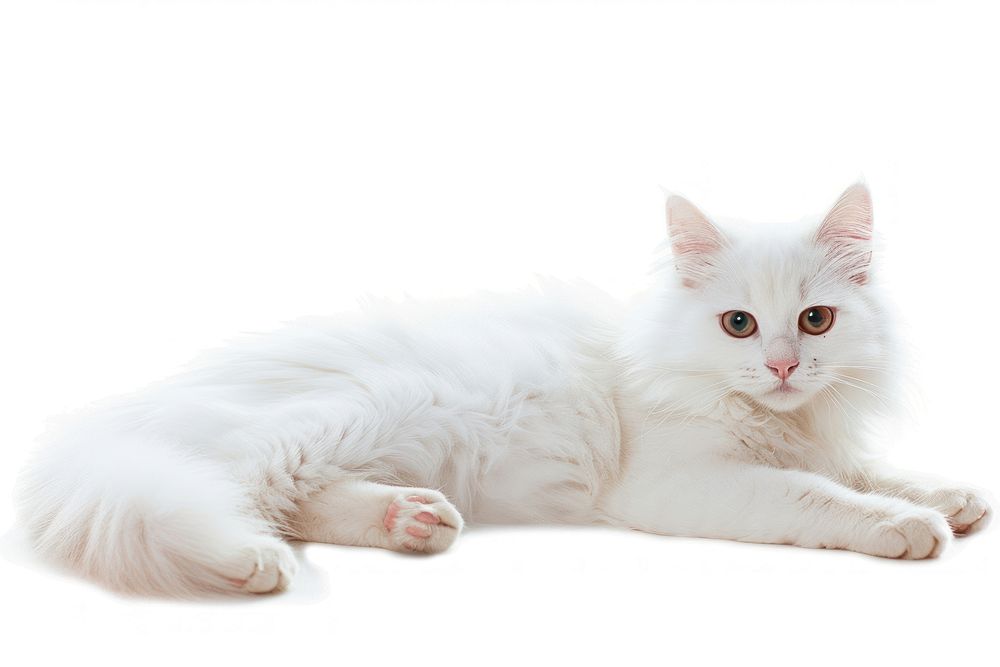 White cat animal mammal kitten.