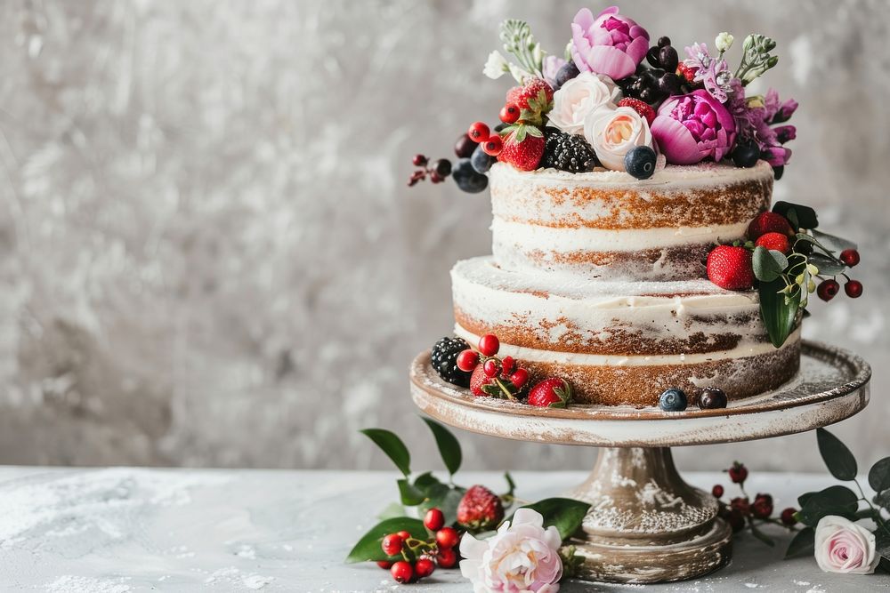 Wedding cake dessert flower food.