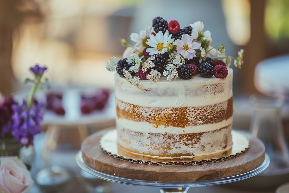 Wedding cake dessert flower food.