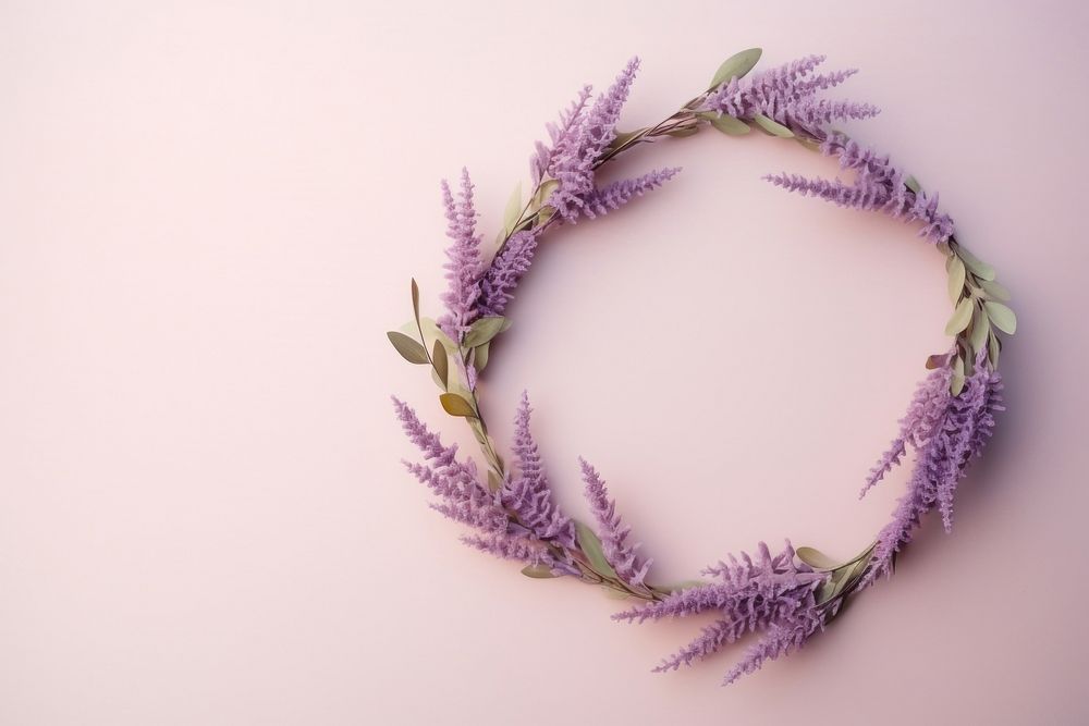 Fresh floral wreath purple lavender flower.