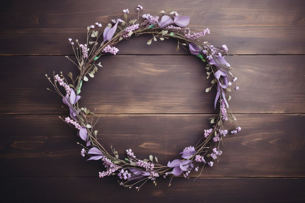 Fresh floral wreath flower purple plant.
