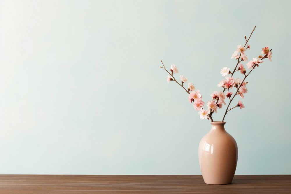Minimalist vase flower plant arrangement.