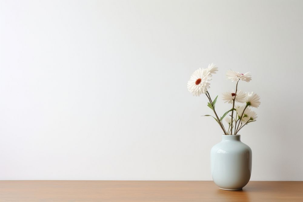 Minimalist vase flower plant decoration.