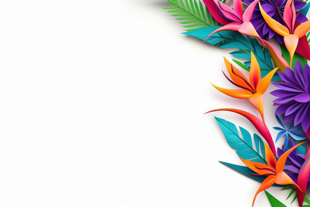 Bird of paradise floral border backgrounds pattern plant.