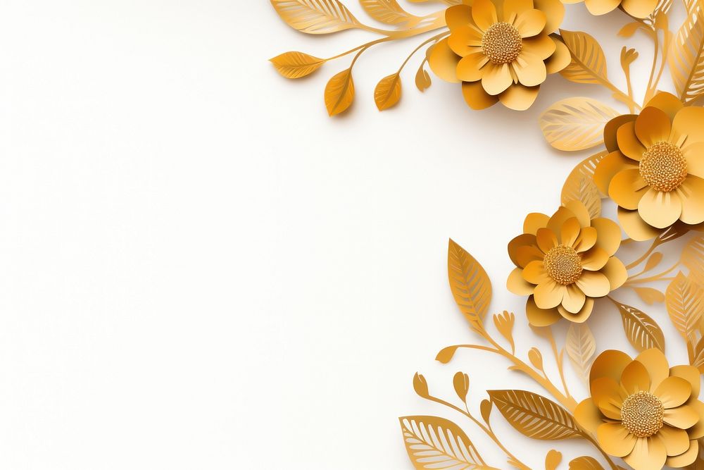 Gold flower floral border gold backgrounds pattern.